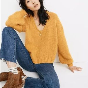 Madewell Balloon Sleeve Sweater in Gold
